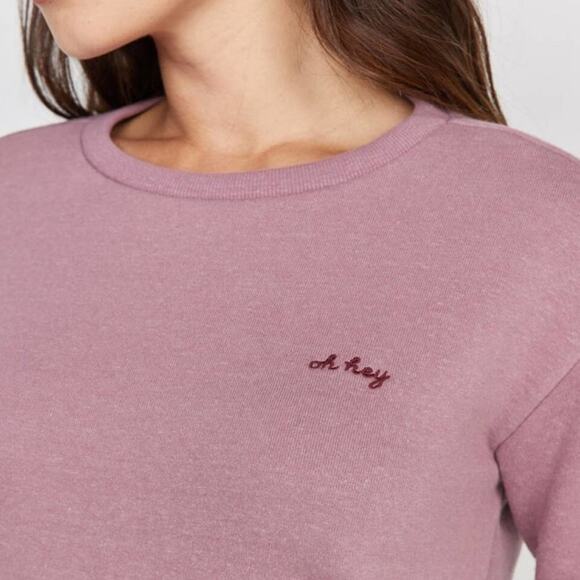 MARINE LAYER Oh Hey Saddle Crew Fleece Sweatshirt Mauve {I12} - Picture 4 of 10
